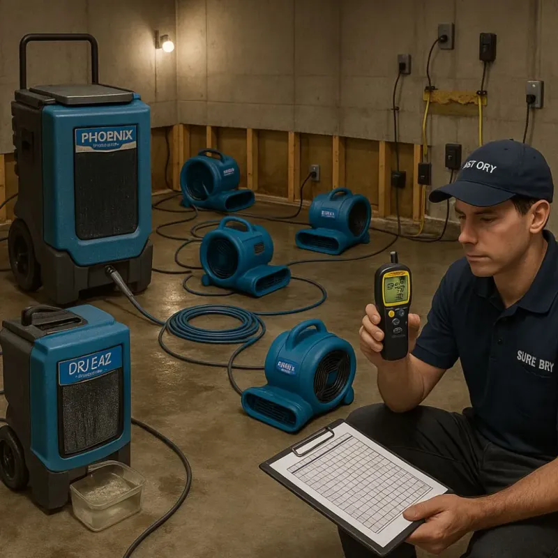 Structural Drying and Dehumidification process in Ingalls, IN